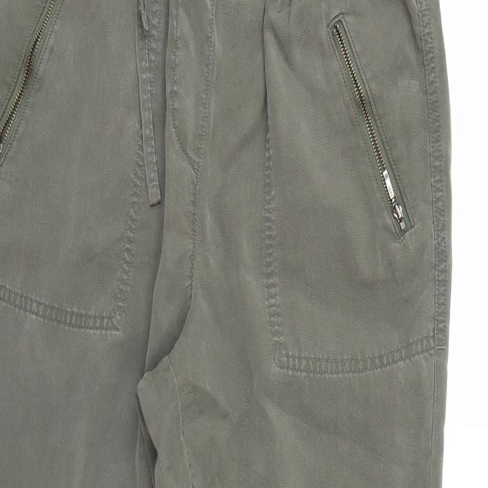 Womens UK Size 34 M&S Regular Fit Capri Green Trousers