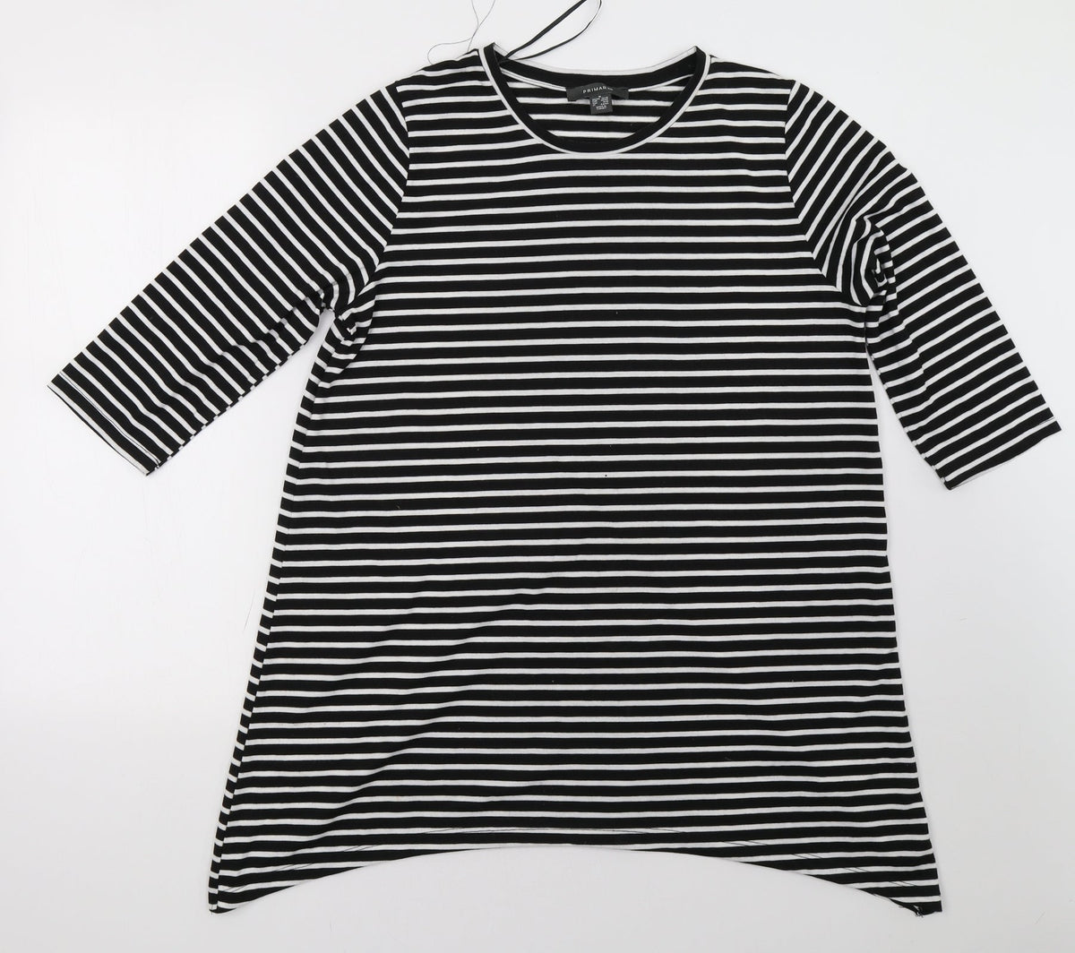 Additional front view of Primark women’s blue striped pullover sweatshirt, size UK 14