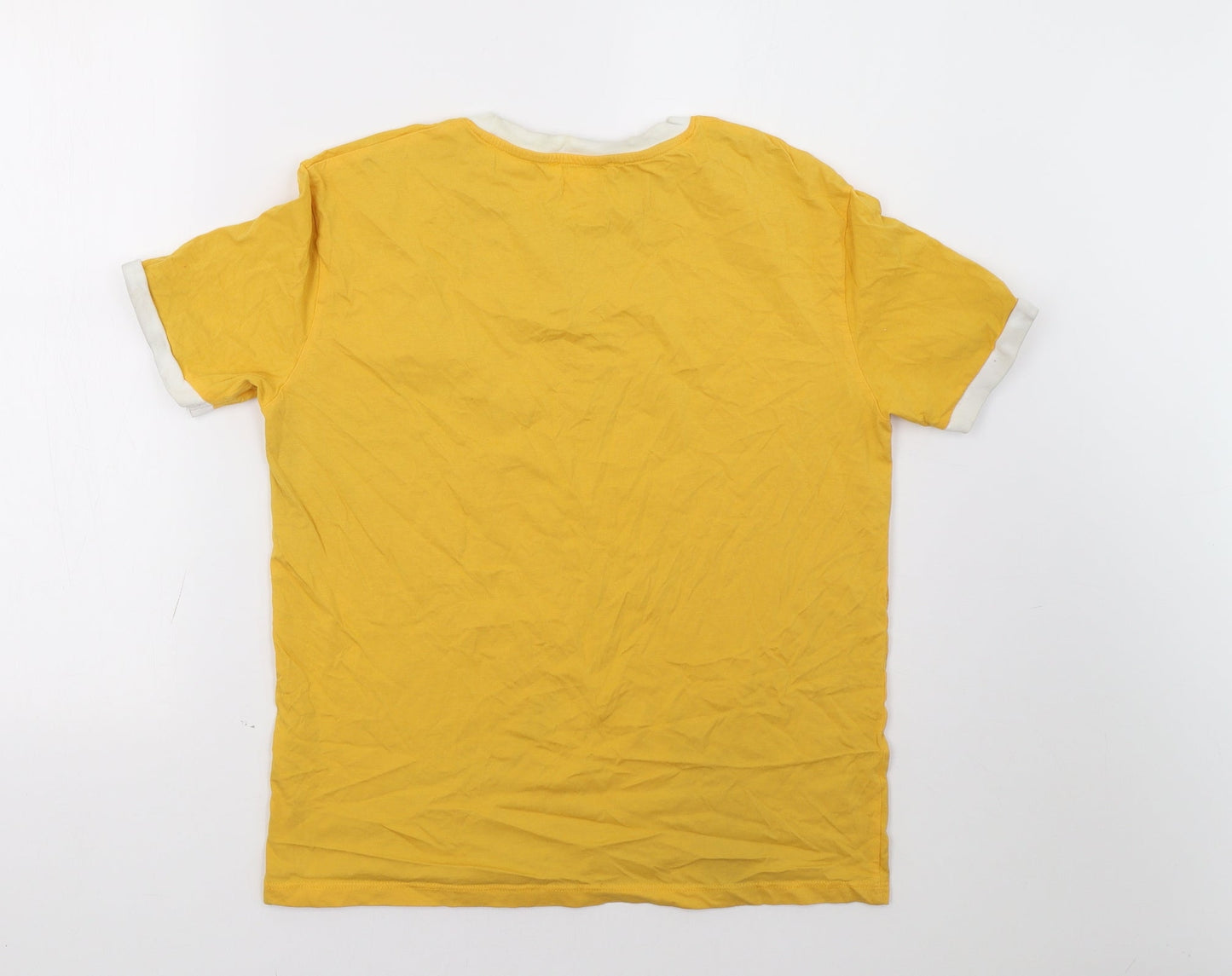 Womens UK Size M Pull&Bear Yellow Basic T-Shirt