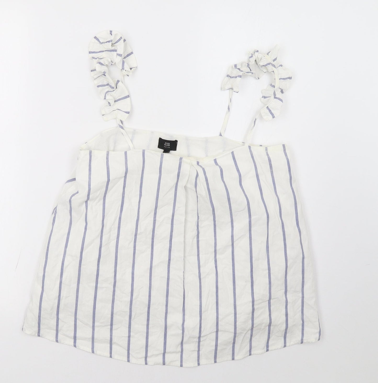 Womens UK Size 8 River Island White Basic Tank