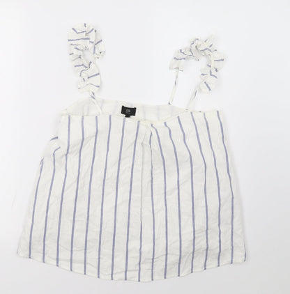 Womens UK Size 8 River Island White Basic Tank