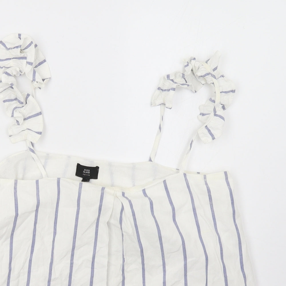 Womens UK Size 8 River Island White Basic Tank