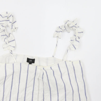 Womens UK Size 8 River Island White Basic Tank