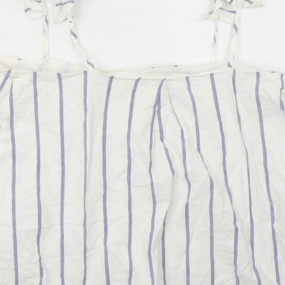 Womens UK Size 8 River Island White Basic Tank