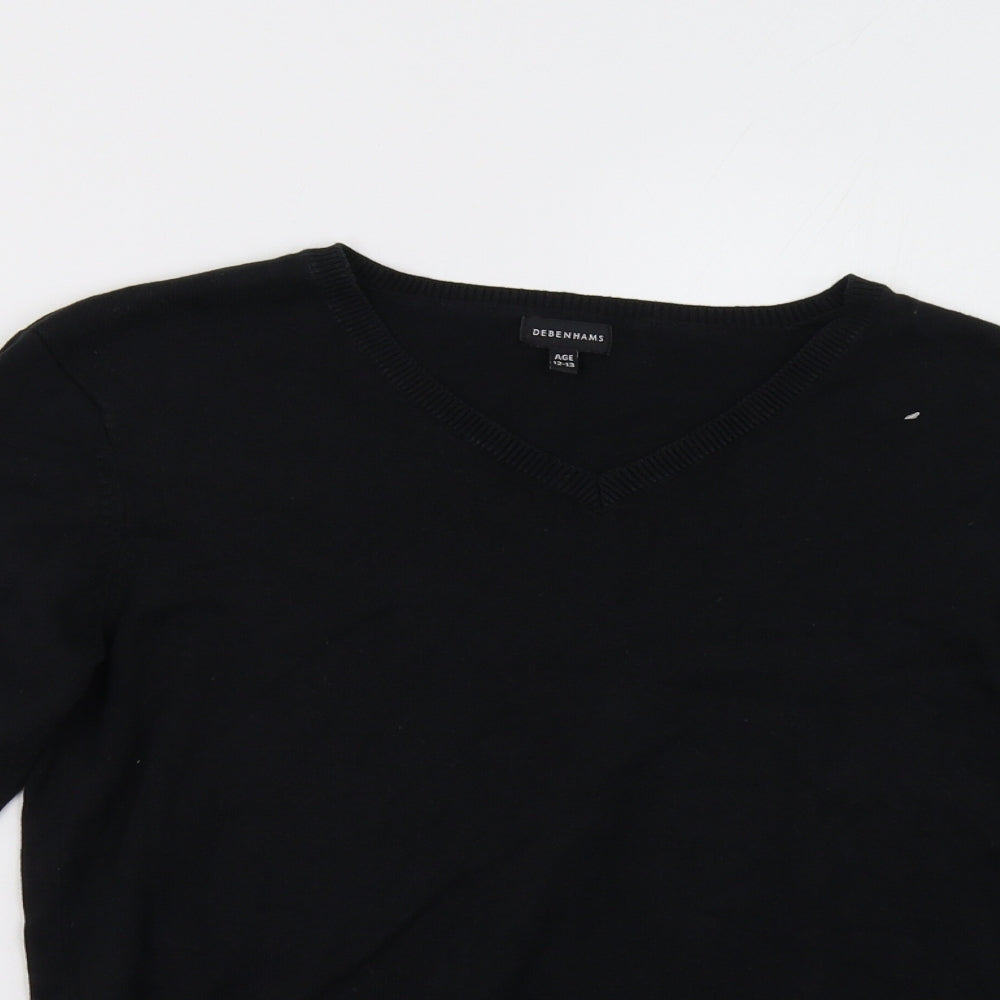 Debenhams Girls Black   Pullover Sweatshirt Size 13 Years