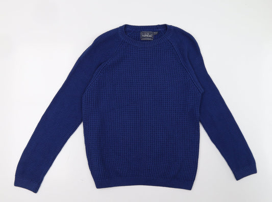 Topman Mens Blue   Pullover Sweatshirt Size L