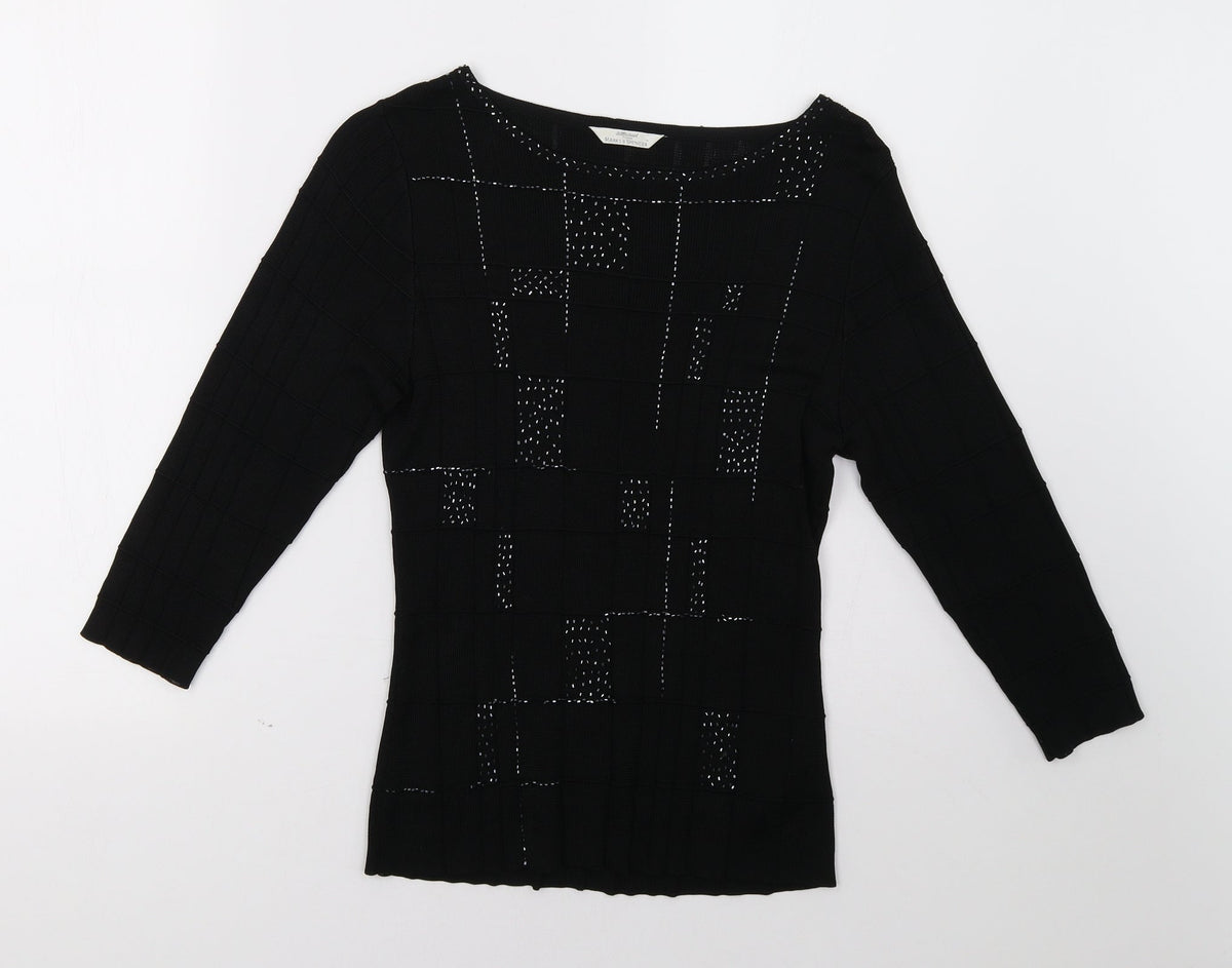 Womens UK Size 14 Marks and Spencer Black Pullover Sweatshirt