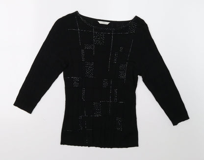 Womens UK Size 14 Marks and Spencer Black Pullover Sweatshirt