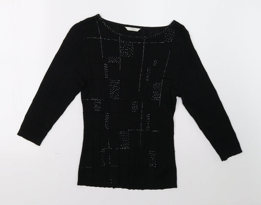 Womens UK Size 14 Marks and Spencer Black Pullover Sweatshirt