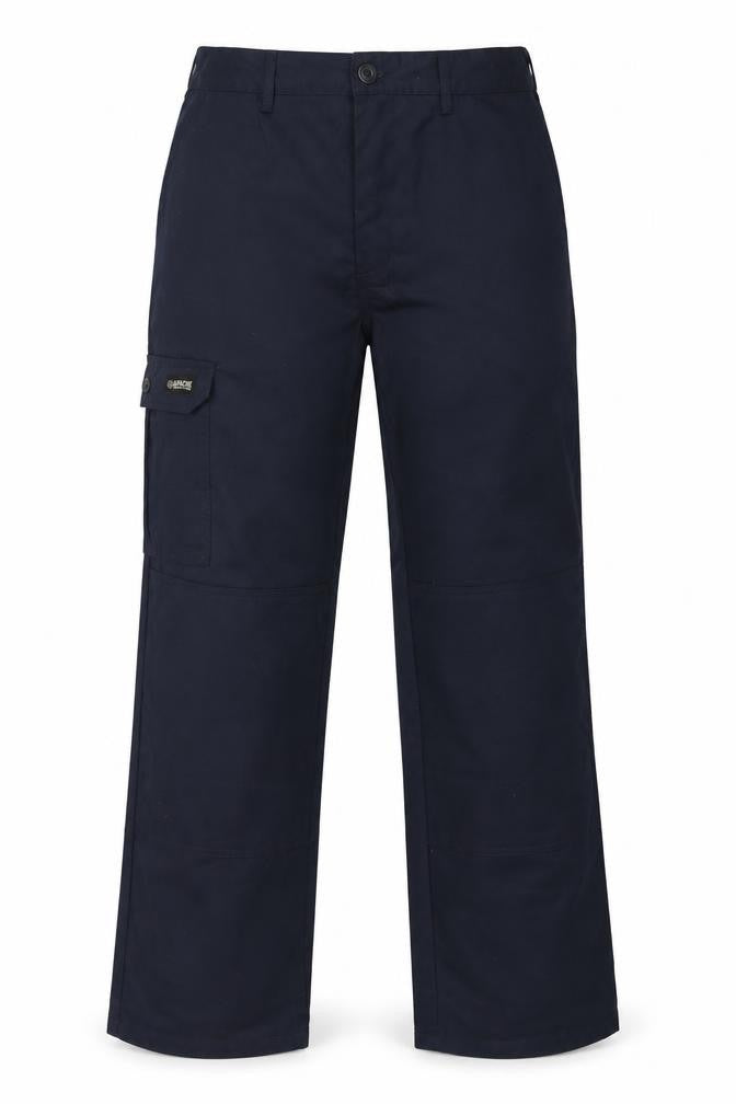 Front view of Apache women’s blue trousers, size UK 32, 29-inch leg