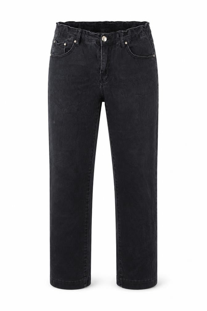 Front view of youse women’s black straight jeans, size UK 34, 30-inch leg