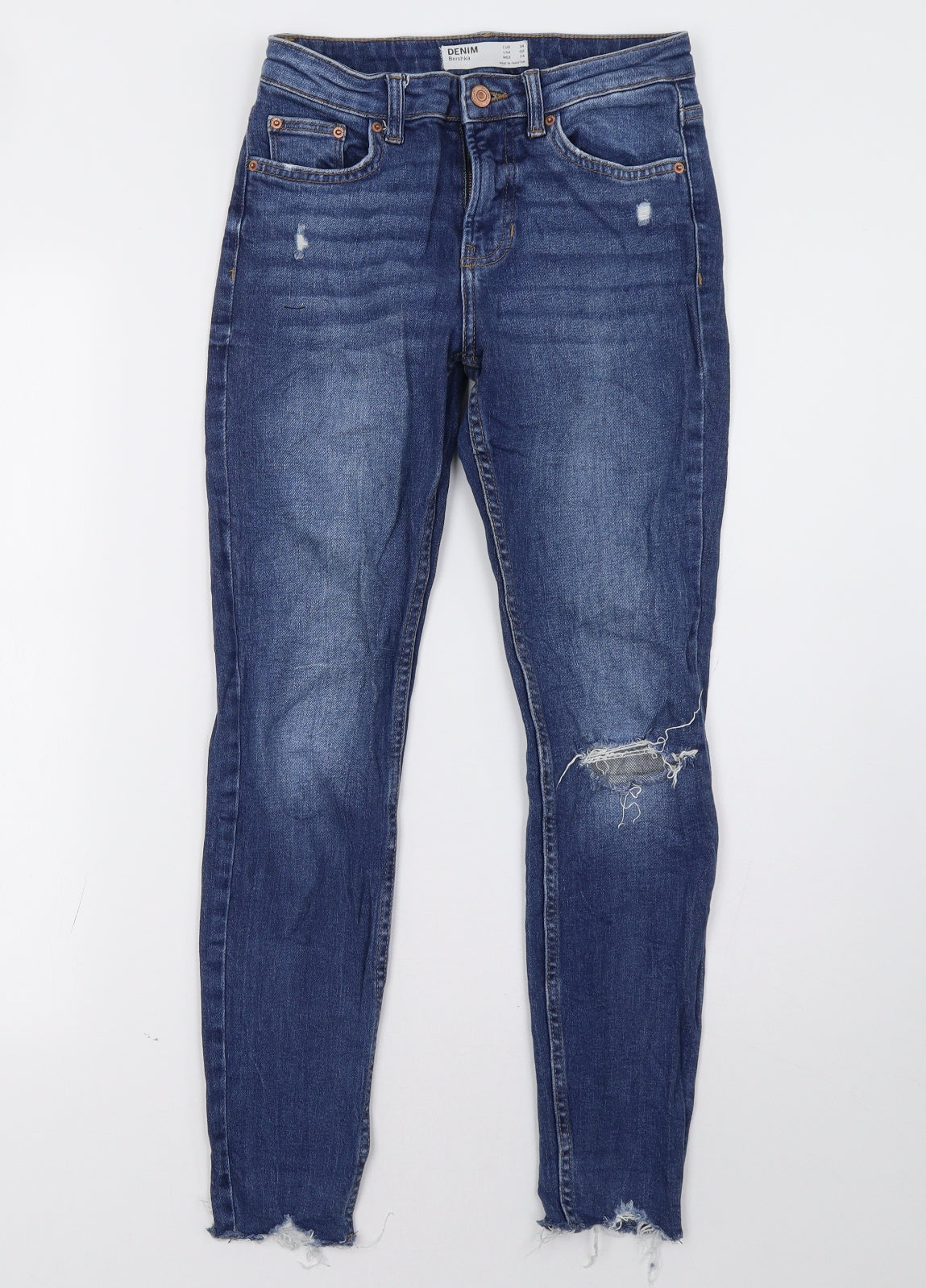 Bershka Womens Blue  Denim Skinny Jeans Size 26 L28 in
