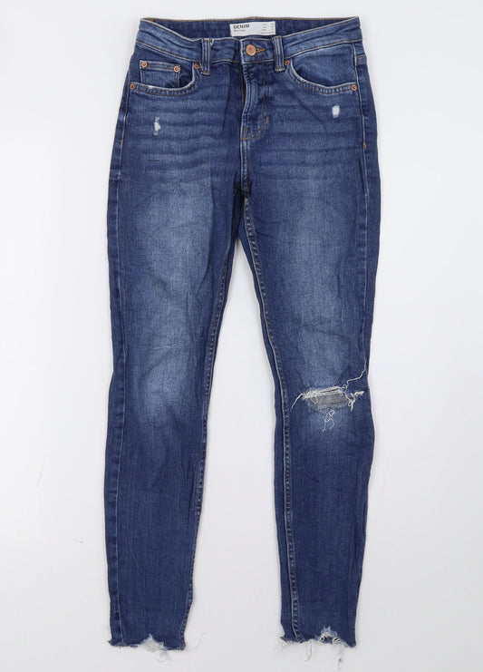 Bershka Womens Blue  Denim Skinny Jeans Size 26 L28 in