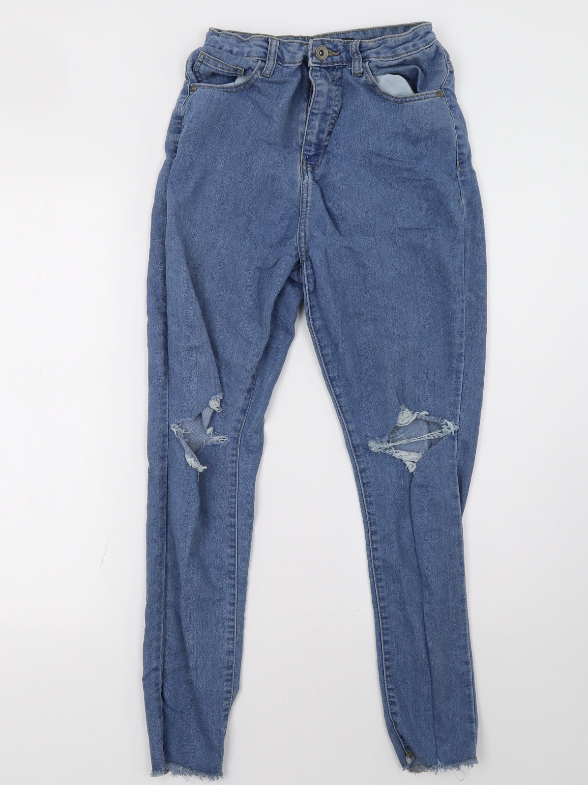 Boohoo Womens Blue  Denim Straight Jeans Size 10 L30 in