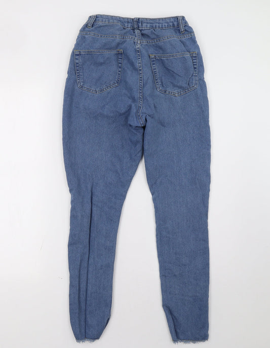 Boohoo Womens Blue  Denim Straight Jeans Size 10 L30 in
