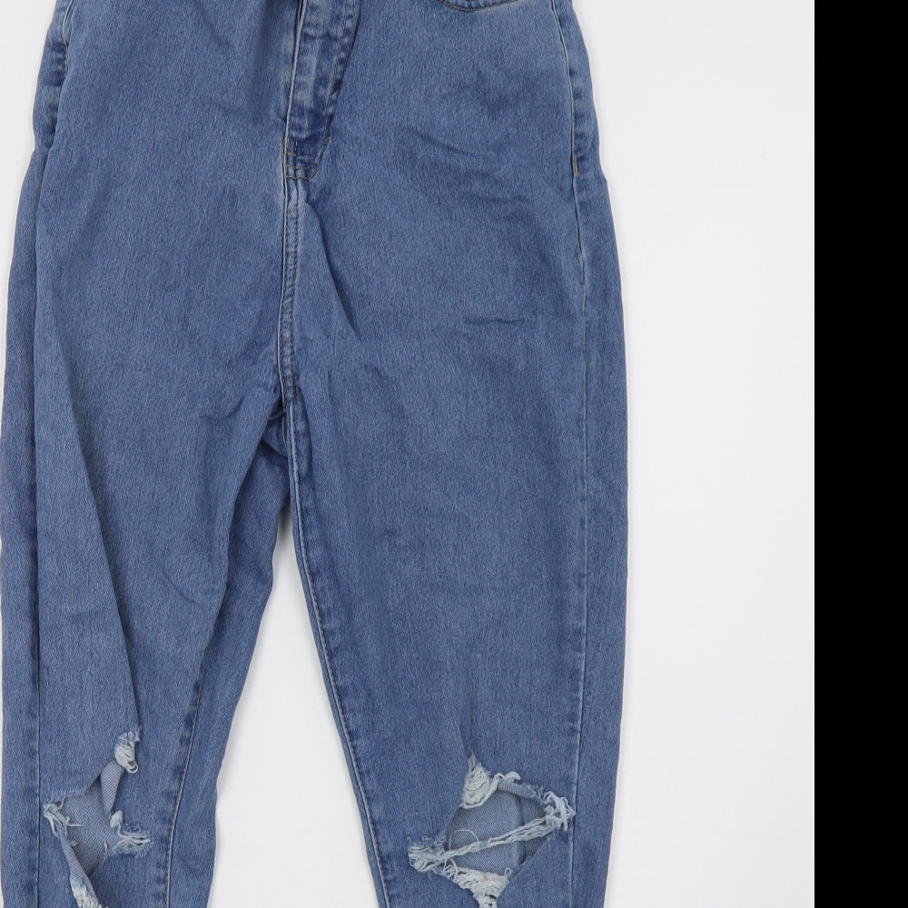 Boohoo Womens Blue  Denim Straight Jeans Size 10 L30 in