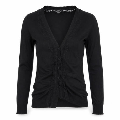 Womens UK Size M Lux Black Cardigan Jumper