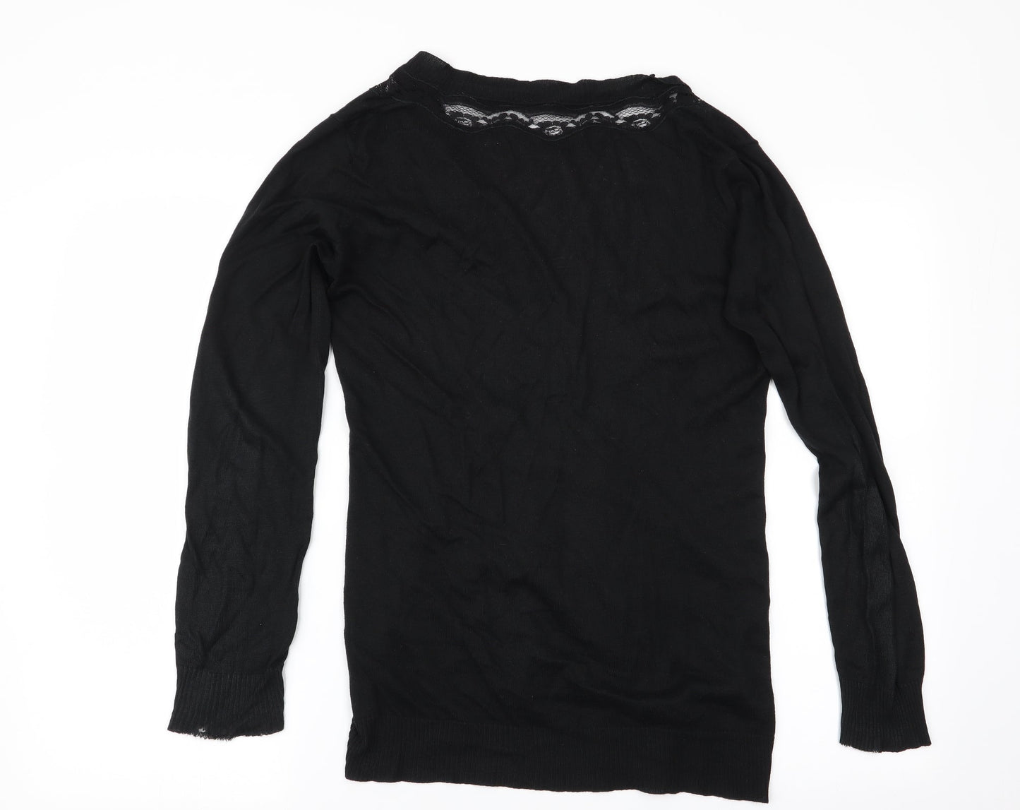 Womens UK Size M Lux Black Cardigan Jumper