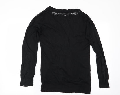 Womens UK Size M Lux Black Cardigan Jumper