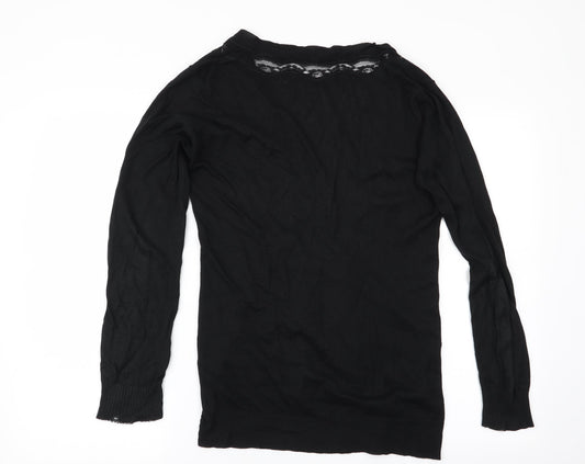 Womens UK Size M Lux Black Cardigan Jumper