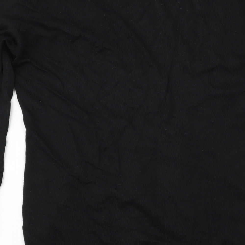 Womens UK Size M Lux Black Cardigan Jumper