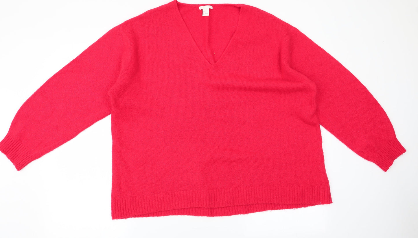 Womens UK Size L H&M Red Pullover Jumper