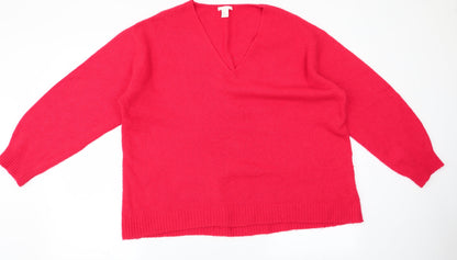 Womens UK Size L H&M Red Pullover Jumper