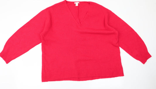 Womens UK Size L H&M Red Pullover Jumper