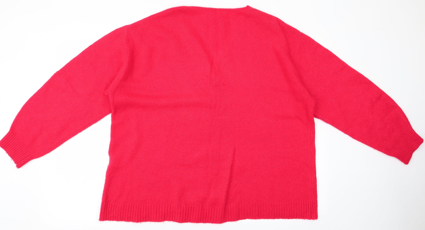 Womens UK Size L H&M Red Pullover Jumper