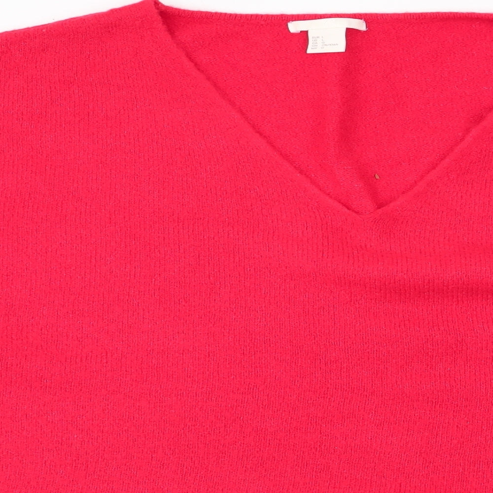 Womens UK Size L H&M Red Pullover Jumper