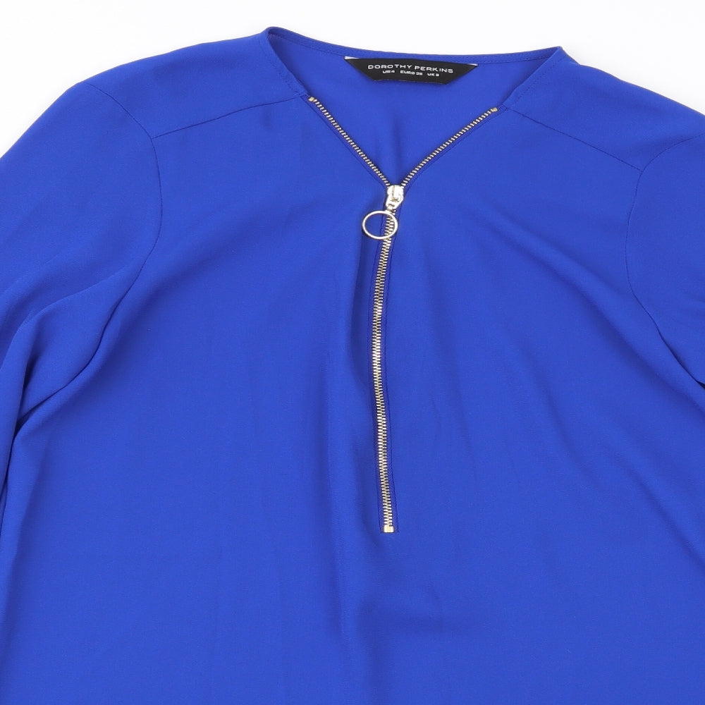 Dorothy Perkins Womens Blue   Basic Blouse Size 8