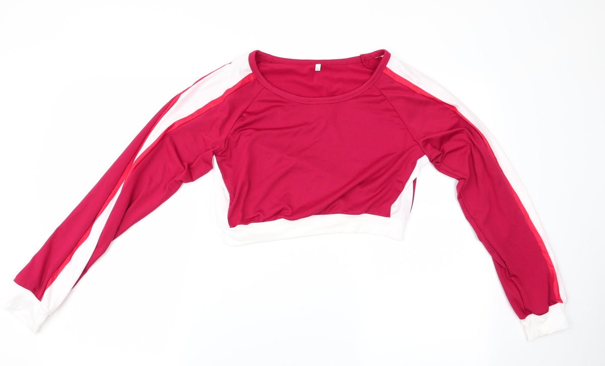 Additional front view of women’s red pullover sweatshirt, size XL