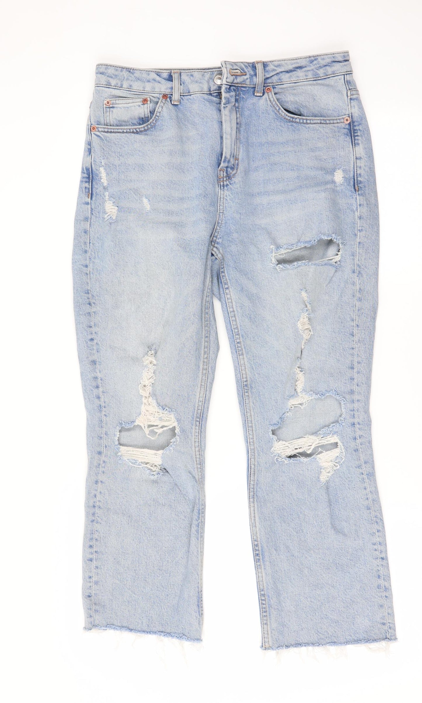 Topshop Womens Blue   Straight Jeans Size 30 L24.5 in