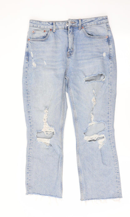 Topshop Womens Blue   Straight Jeans Size 30 L24.5 in