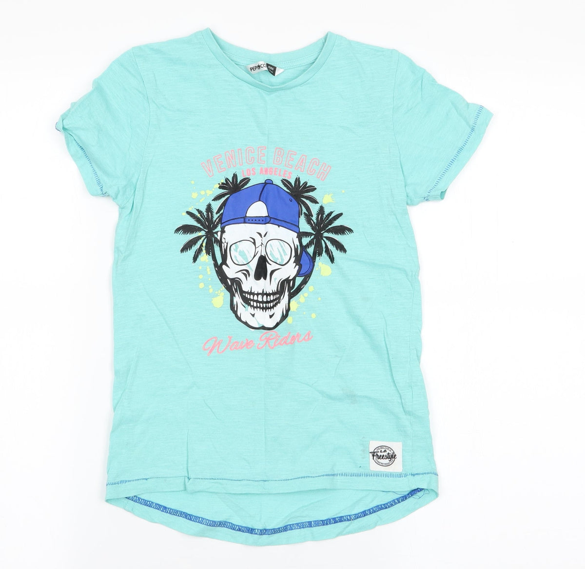 Additional front view of Pep&Co boys’ blue basic t-shirt, size 7-8, years