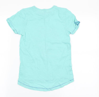 Back view of Pep&Co boys’ blue basic t-shirt, size 7-8, years