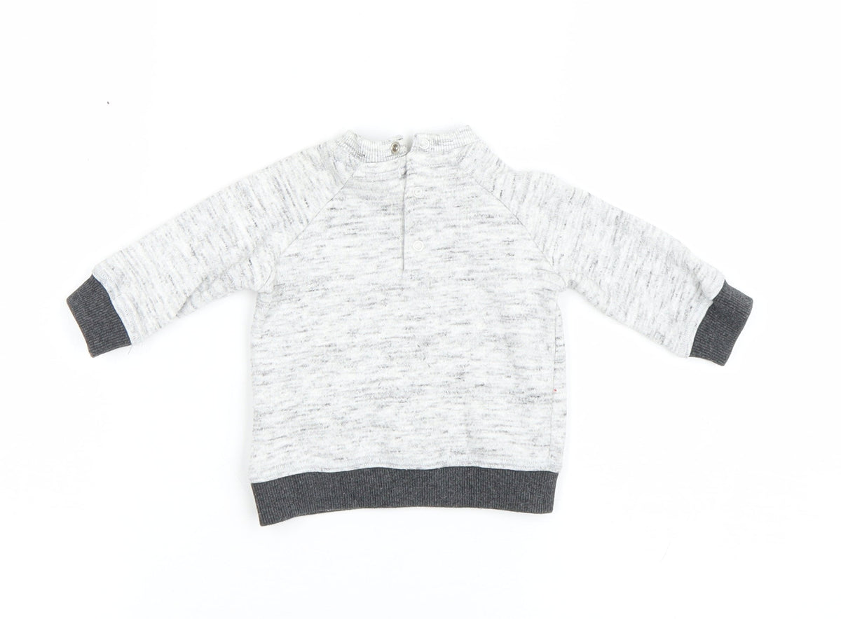Back view of F&F Baby Grey jumper, size 0-3, Months