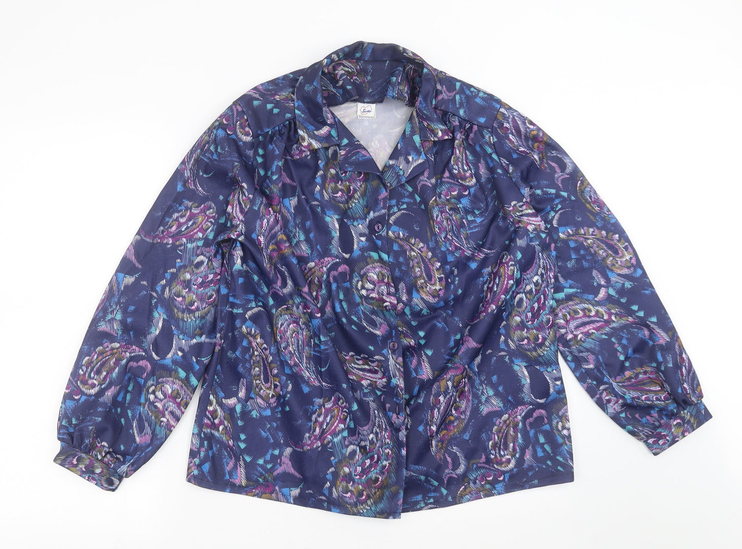 sartor Womens Blue Paisley  Basic Blouse Size 20