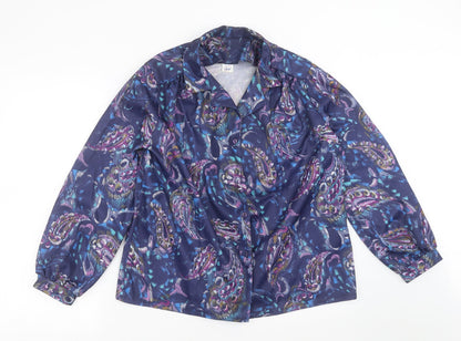sartor Womens Blue Paisley  Basic Blouse Size 20