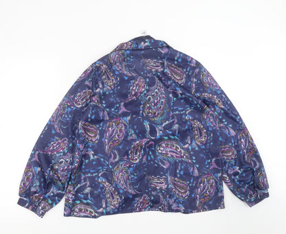 sartor Womens Blue Paisley  Basic Blouse Size 20