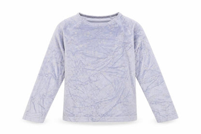 Front view of George girls’ purple top pyjama top, size 10-11, years - star pattern