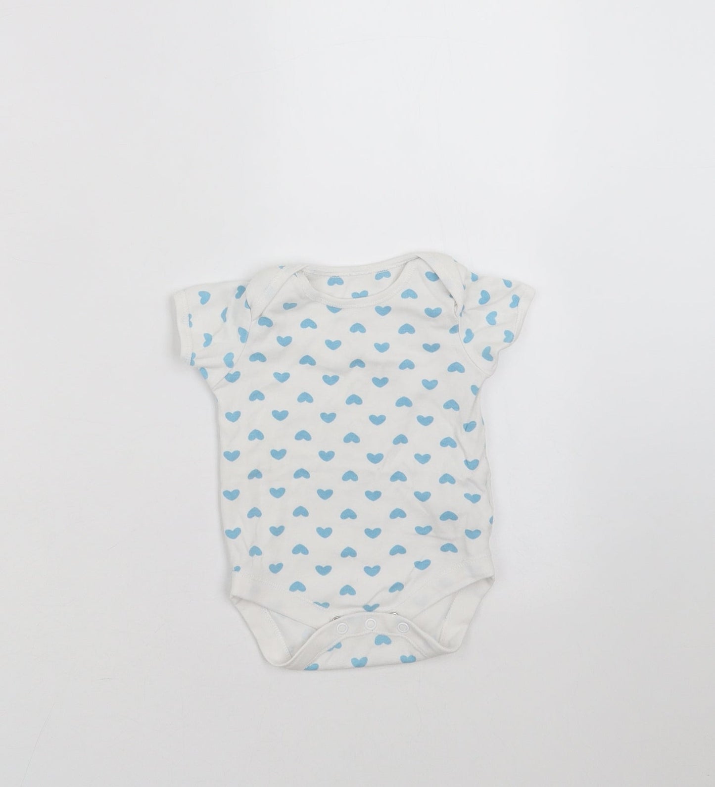 Mothercare Baby White   Babygrow One-Piece Size 3-6 Months  - Heart pattern