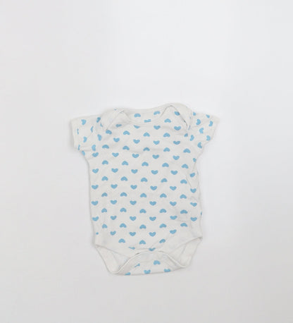 Mothercare Baby White   Babygrow One-Piece Size 3-6 Months  - Heart pattern
