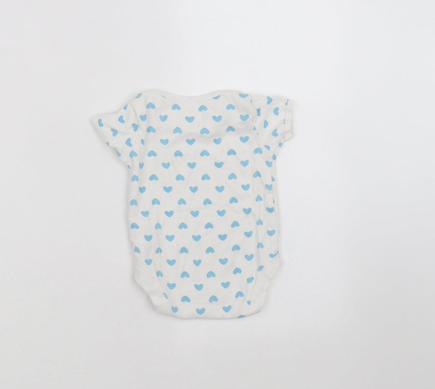 Mothercare Baby White   Babygrow One-Piece Size 3-6 Months  - Heart pattern