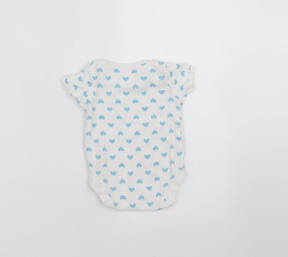 Mothercare Baby White   Babygrow One-Piece Size 3-6 Months  - Heart pattern