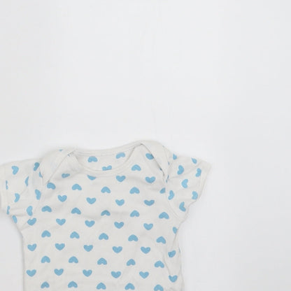 Mothercare Baby White   Babygrow One-Piece Size 3-6 Months  - Heart pattern
