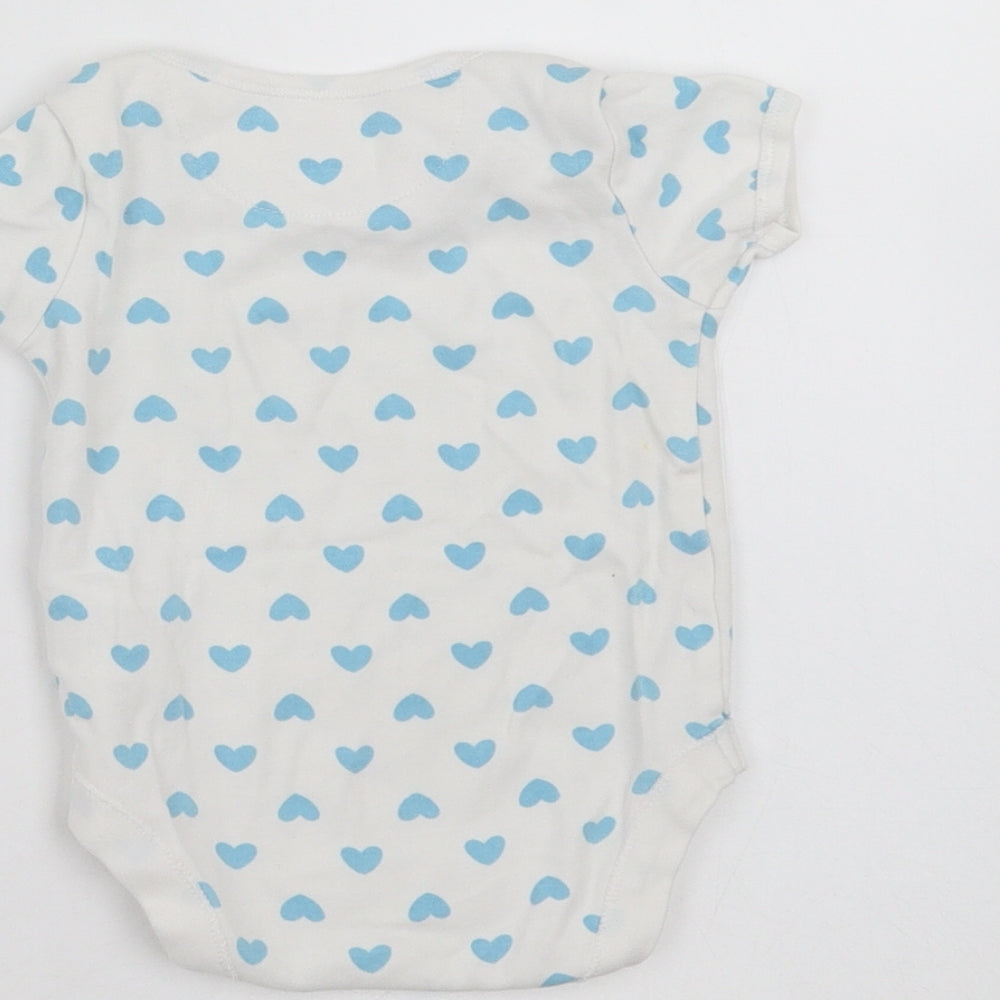 Mothercare Baby White   Babygrow One-Piece Size 3-6 Months  - Heart pattern