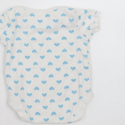 Mothercare Baby White   Babygrow One-Piece Size 3-6 Months  - Heart pattern