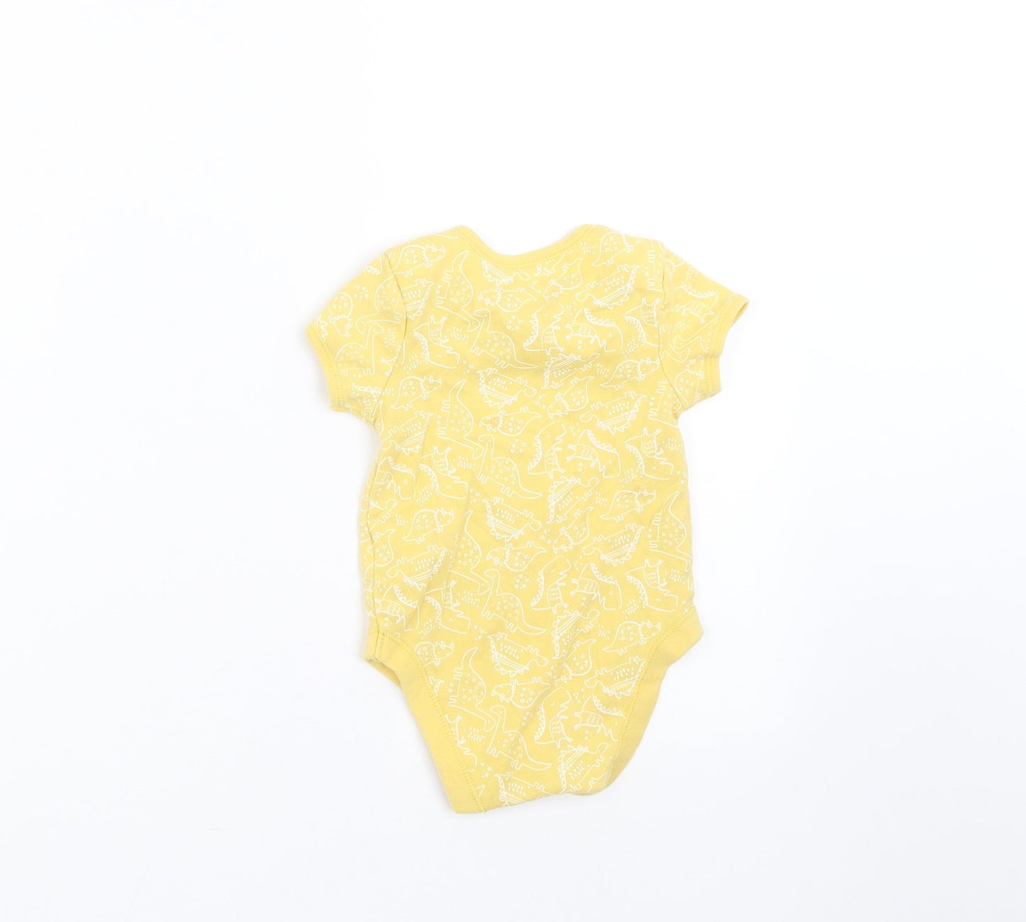 Primark Baby Yellow   Babygrow One-Piece Size 9-12 Months  - dinosaur