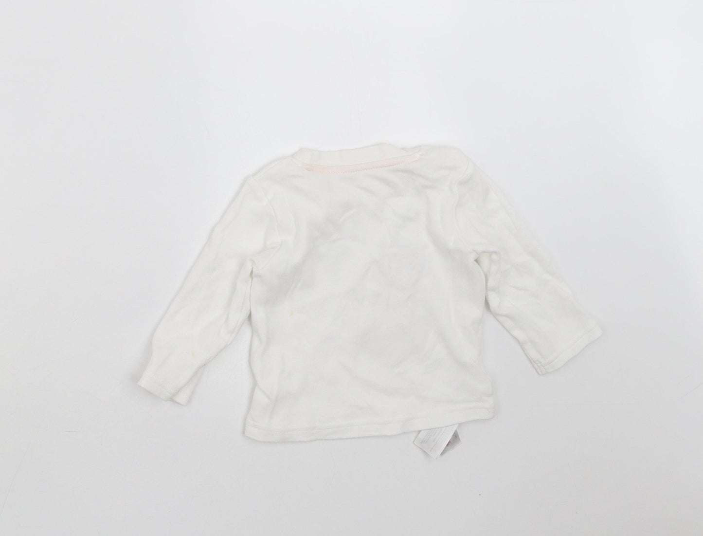 Primark Baby White   Basic T-Shirt Size 9-12 Months  - embroidered lion